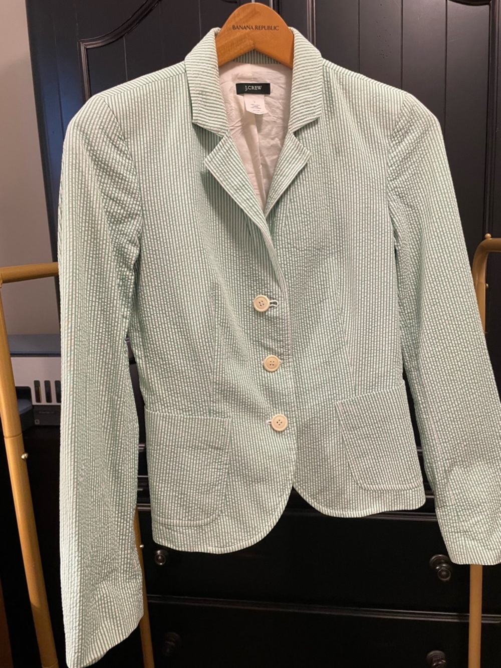 J. Crew Mint Green Seersucker Women's Blazer